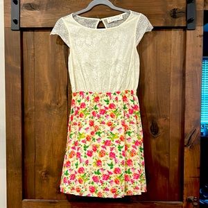 Lace Dress with floral bottom